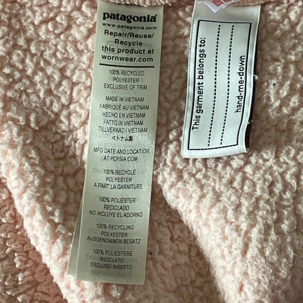 Patagonia Baby Furry Friends Hoody Toddler 5T Pink Bear Ear Full Zip 61155